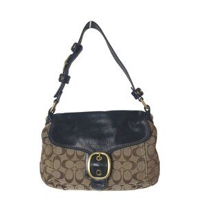 Coach Bleeker Shoulder Bag 11772 Signature Monogram C's Leather Flap Buckle